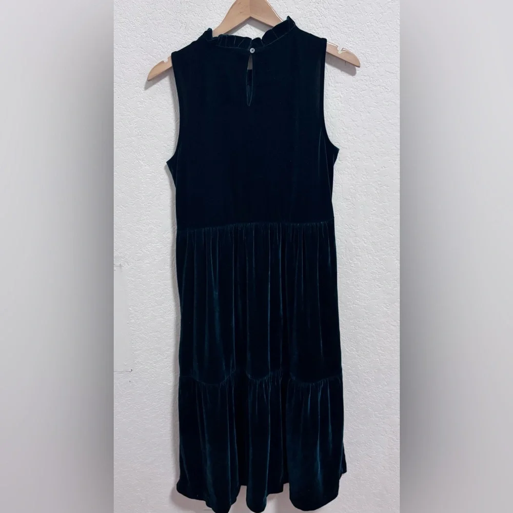 J. Crew velvet tiered midi dress